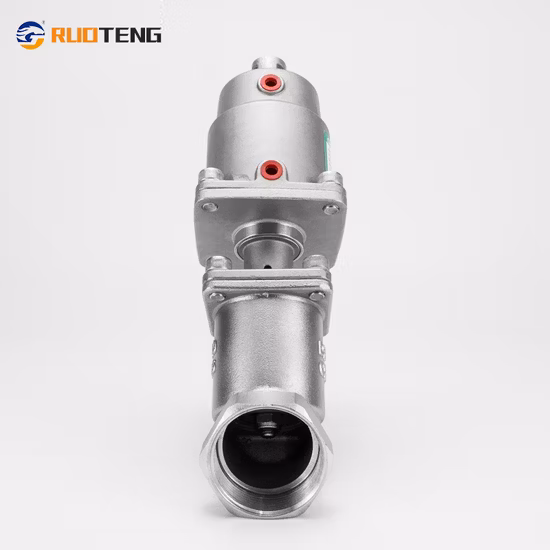 Stainless Steel 304/316/316L Thread Double Acting Pneumatic Angle Seat Valve