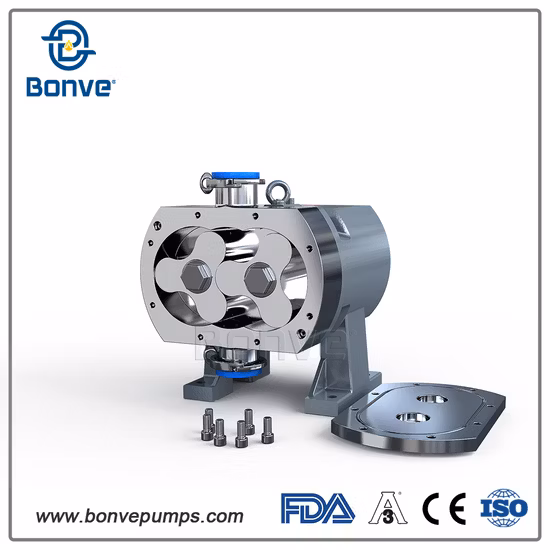 3A Standard Stainless Steel Sanitary Grade Rotary Lobe Pumps for Syrup Mayonnaise Cheese Transfer