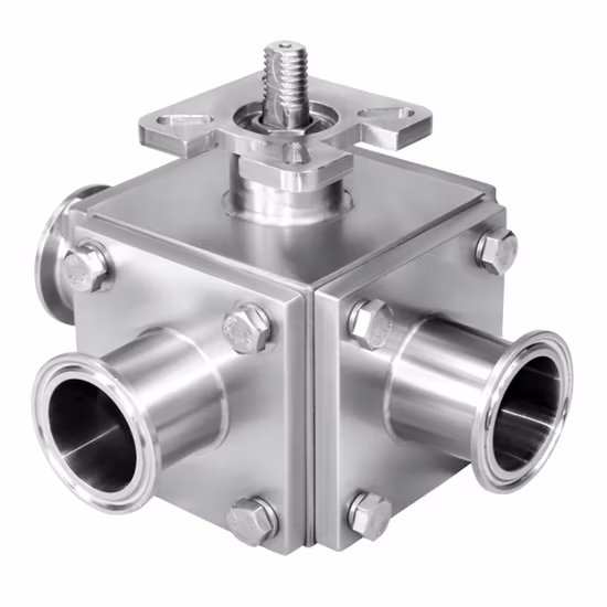 Reversing Divert Seat Stainless Steel Pharmaceutical Pneumatic Valve With F-Top