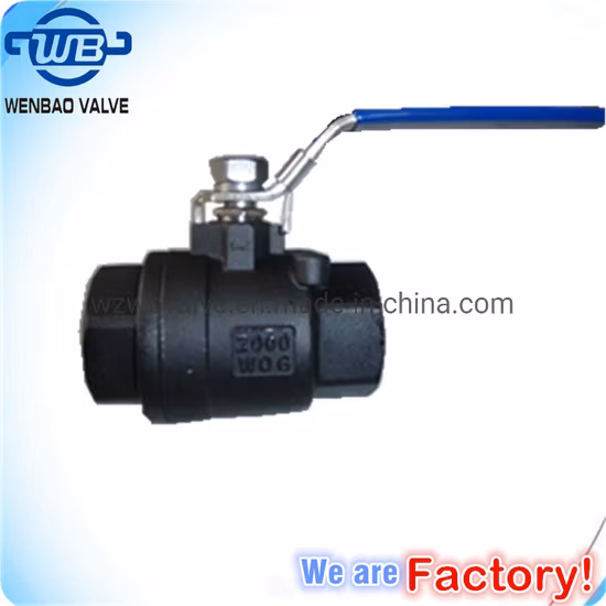 2PC Stainless Steel Female Threaded Screwed Full Bore Ball Valve 1000wog Industrial Valve